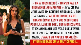 Tu Nes Pas La Bienvenue Au Mariage , A Dit Ma Mère Alors Jai Annulé La Lune De Miel