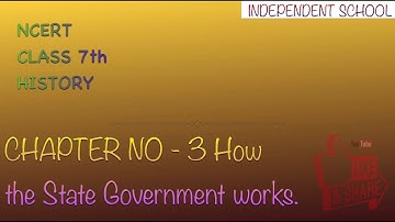 Class 7 | Civics | Chapter 3 | How the State Government Works | NCERT |  Multiple Choice Questions