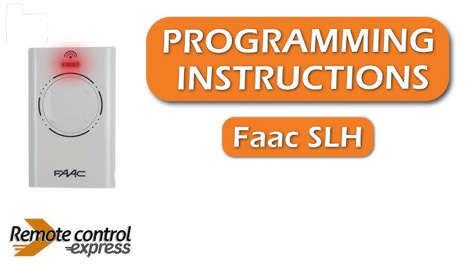 Programmer une Télécommande Faac TML2-433-SLR - Vidéo Dailymotion