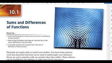 PC 30 10.1 Sums and Differences of Functions (2019)