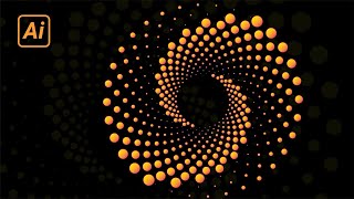 Adobe illustrator tutorial Create spiral dotted geometric shape | let's design