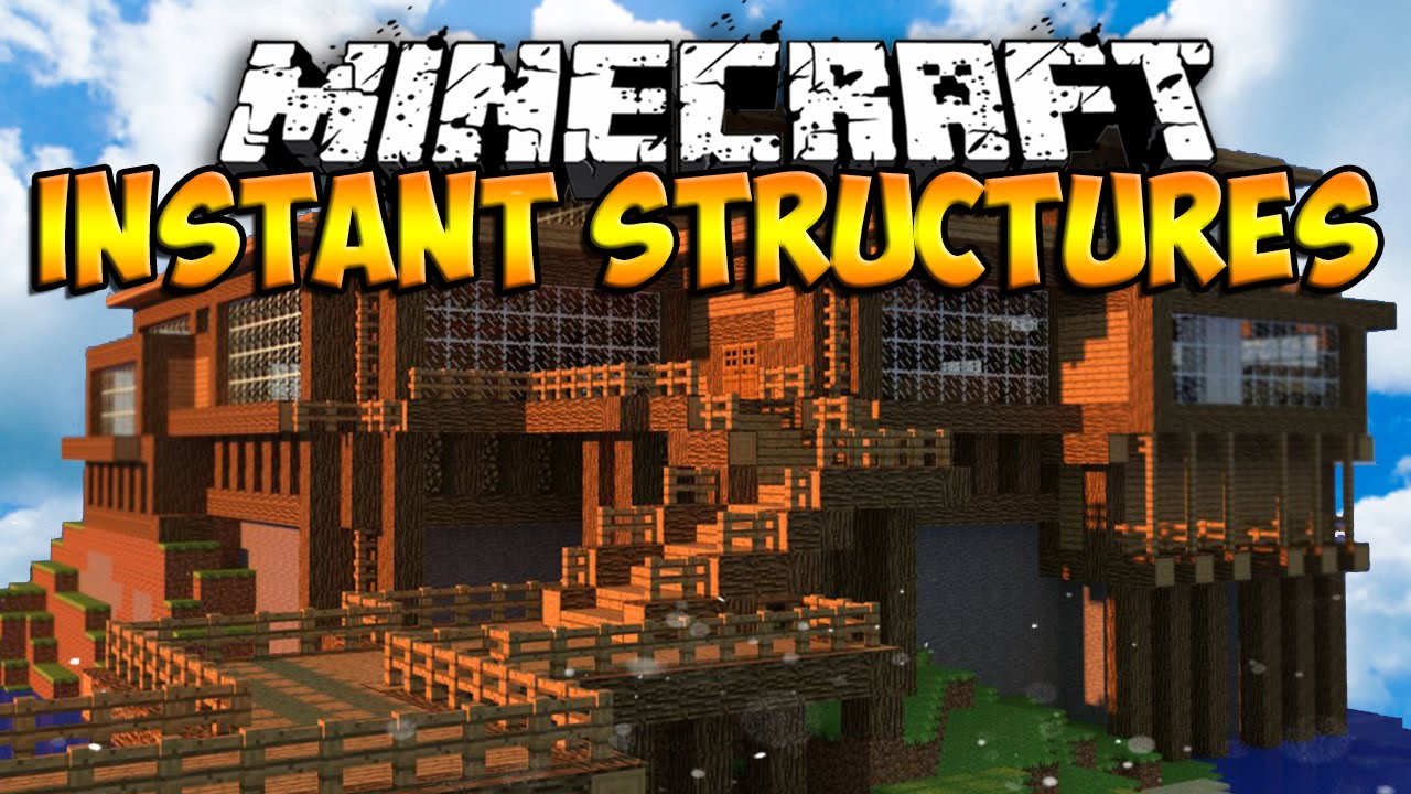 Minecraft Mods Ihouse Mod Instant Structures Mod Minecraft Mod Showcase Youtube