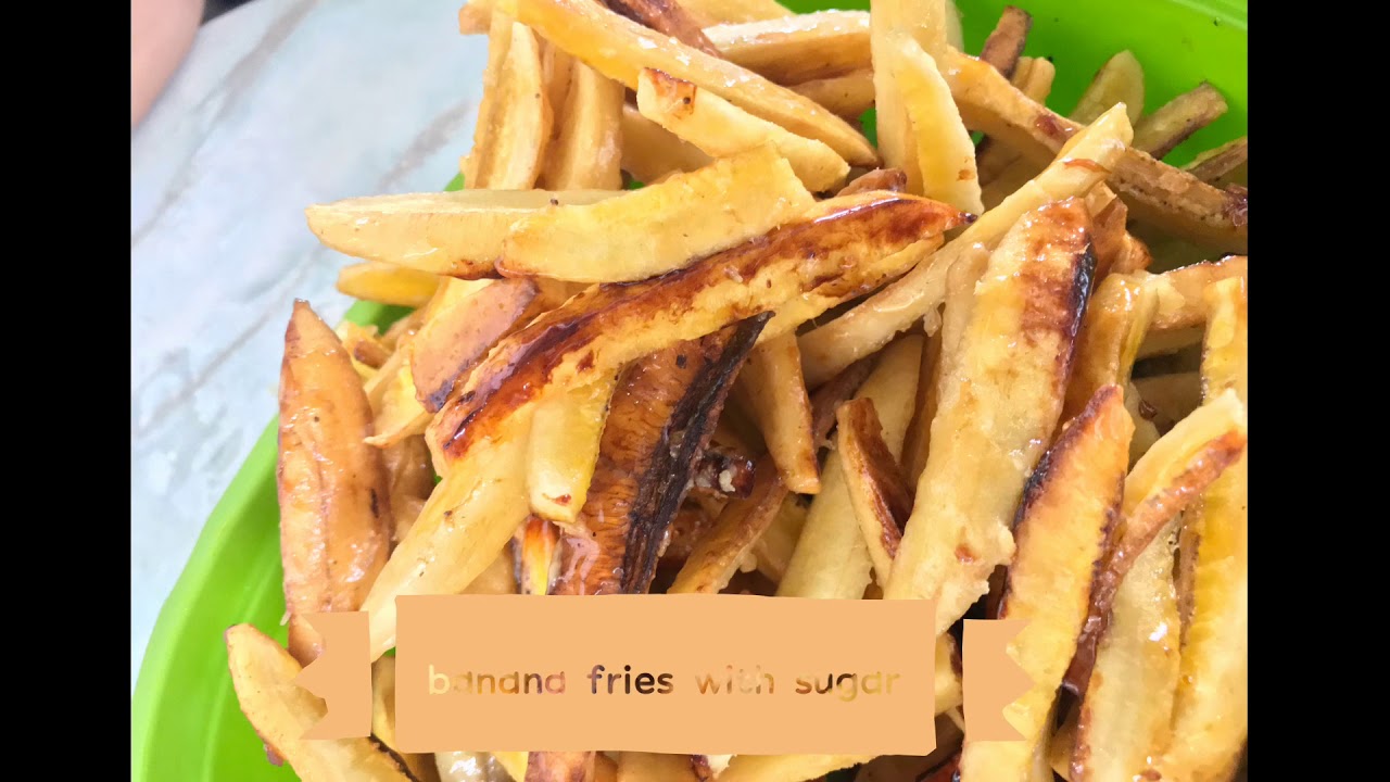 Banana fries with sugar!(meryenda food!) YouTube