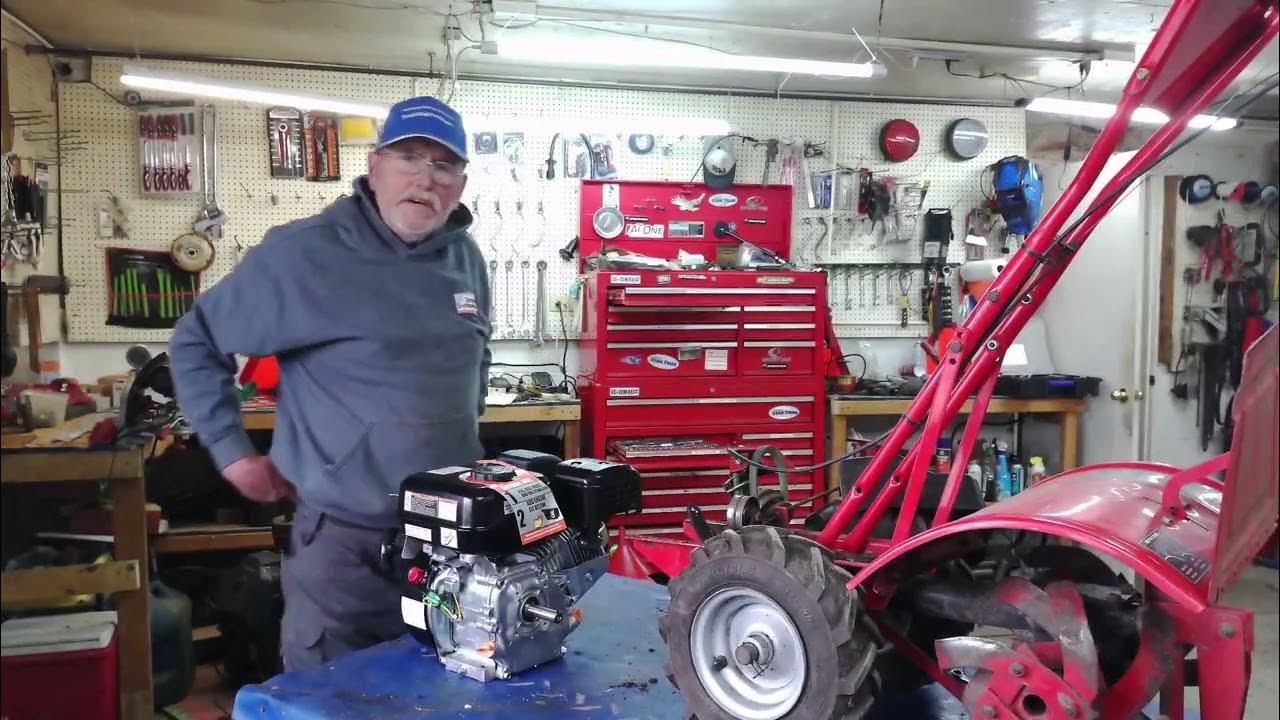 Harbor Freight Predator Engine Swap Troy Bilt Rear Tine Tiller YouTube