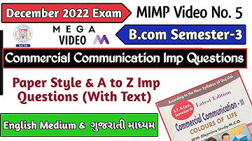 B.com Sem_3 Commercial Communication Imp | C.C B.com Sem_3 Imp | C.C. Imp December 2022 Sem_3 GU 🔥