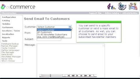 Sending out email in OS Commerce