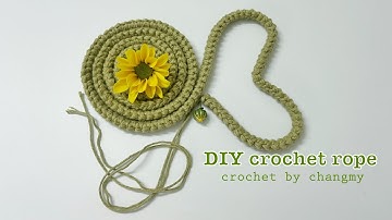 139. DIY crochet the rope | Hướng dẫn móc dây thừng làm quai túi đeo chéo chắc chắn | by changmy