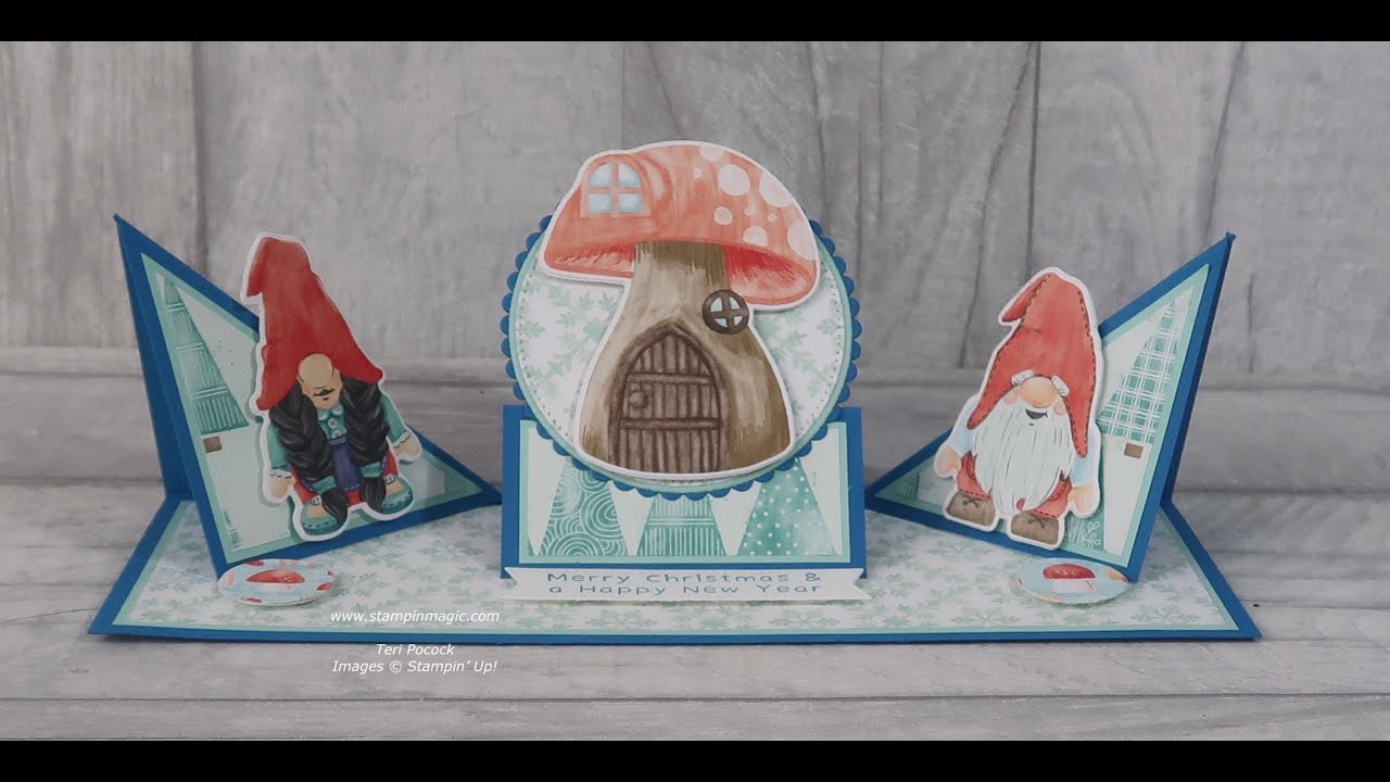 Kindest Gnomes - Slimline Triple Easel Card