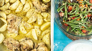 A Greek Meal Ready in 60 Mins! Lemony Chicken & Potatoes & More!!!