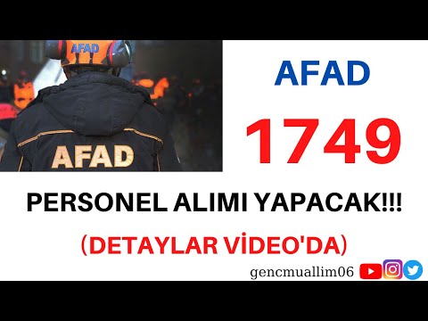 AFAD 1749 Sözleşmeli Personel Alımı YAPACAK!!!