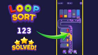 Loop Sort Level 123 Walkthrough & Solution 🧠 | Gameplay (iOS/Android) screenshot 1