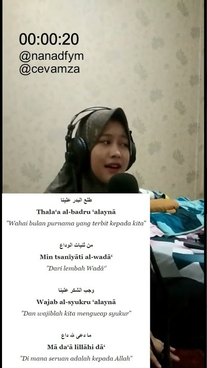 Latihan Tholaal Badru - Nadia Nur Fatimah (Story W.A) Lirik dan Terjemah