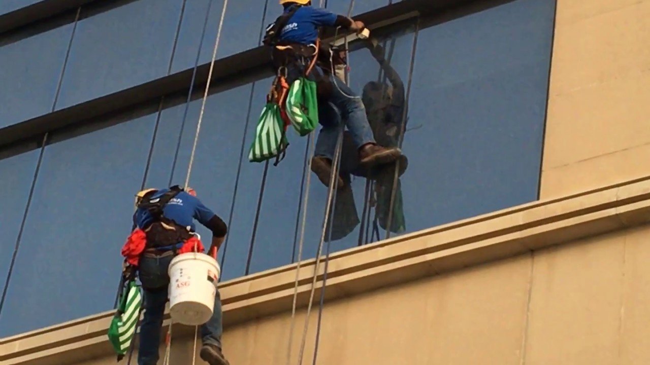 Rope access window cleaning and industrial service YouTube