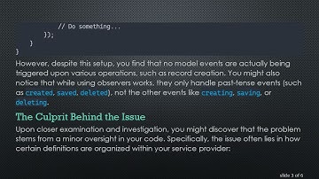 Resolving the Issue of Model Booted Events Not Firing in Laravel 7