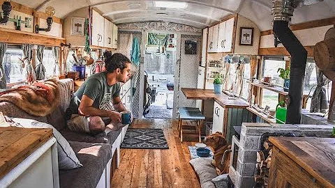 Couple Turns Prison Bus Into A PERFECTLY Designed DIY Skoolie ~ FULL TOUR - DayDayNews