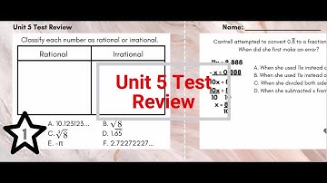 Unit 5 Test Review (8th Grade Math)