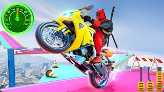 Trò chơi đua xe đạp siêu anh hùng 3d - Extreme Motocross Dirt Bike Stunt Racer Trò chơi AndroidPlay screenshot 1