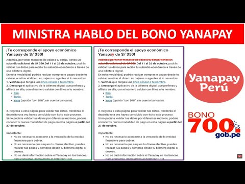 ¡URGENTE BONO YANAPAY!