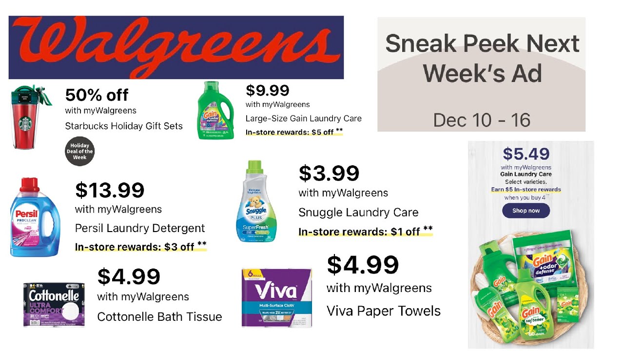 Walgreens Ad Preview 12/10 - 12/16 Great Houshold Deals Coming - YouTube