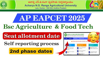 AP EAMCET Bipc Bsc agriculture & Food technology | Seat allotment Release date out | 