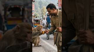 बंदर ने चाय बनाई है #cartoon #ai #comedy #funny #shortvideo #arkaan