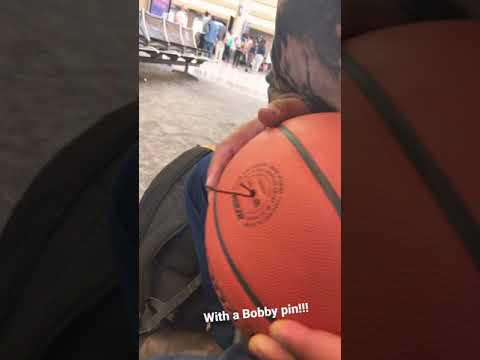 How to deflate a basketball without a needle/pump! (@the airport)