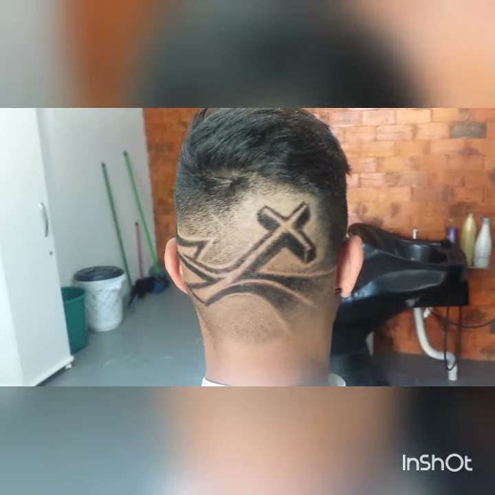 Corte de cabelo com desenho disfarçado xadrez cartas dado Passo a Passo 