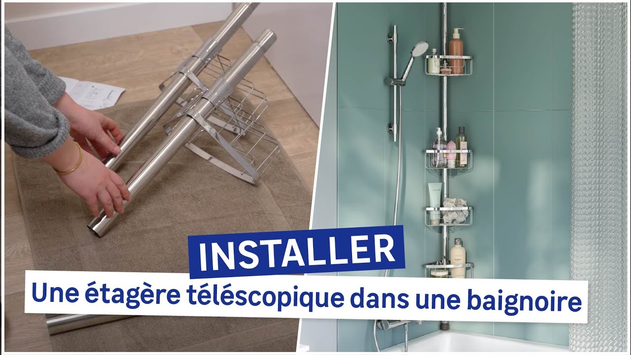 🛠 TUTO : Comment installer une étagère de rangement téléscopique dans une baignoire ?