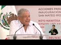 Andrés Manuel López Obrador Inauguración del camino rural San Mateo Río ...