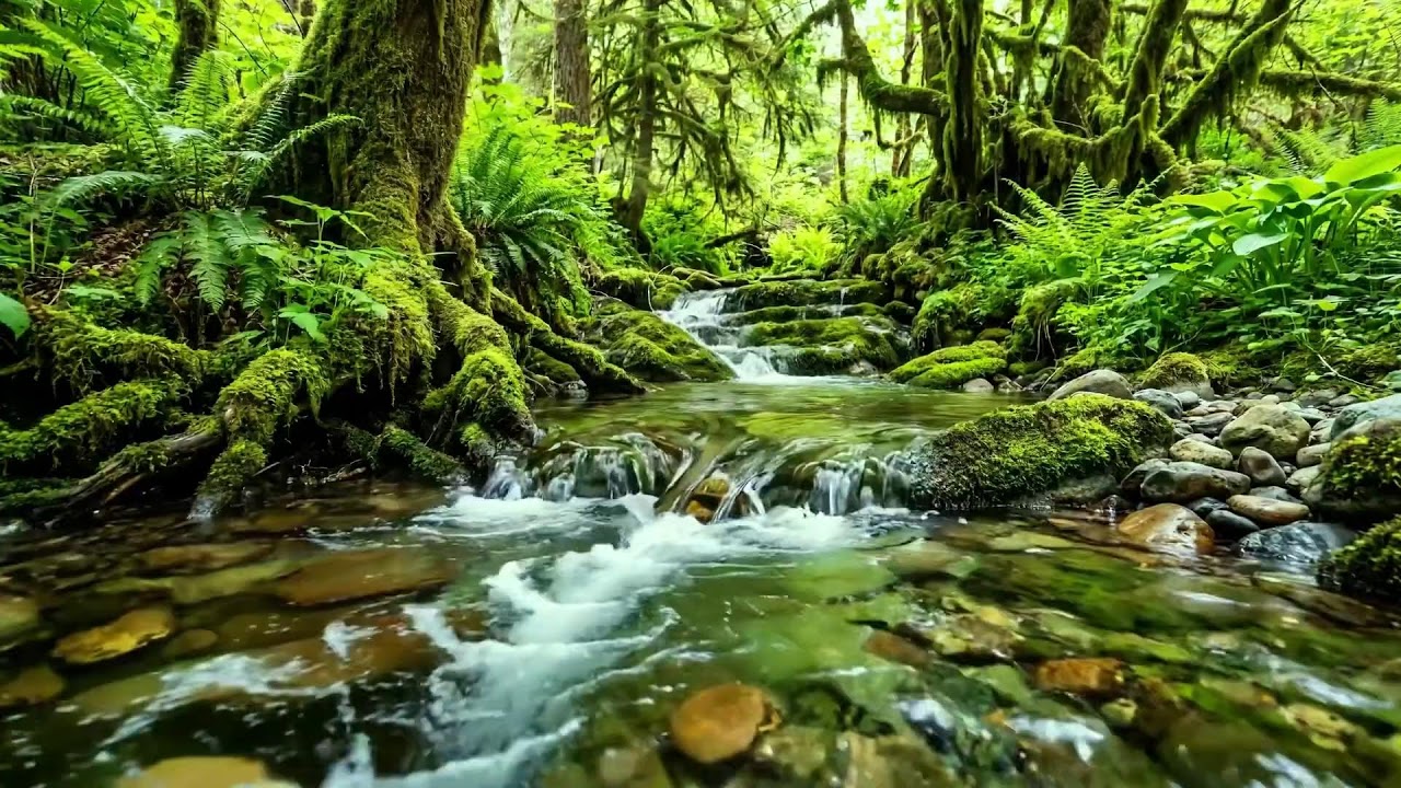 Forest Stream and Birds Singing, 12 Hours of Relaxing Nature Sounds for Study and Meditation