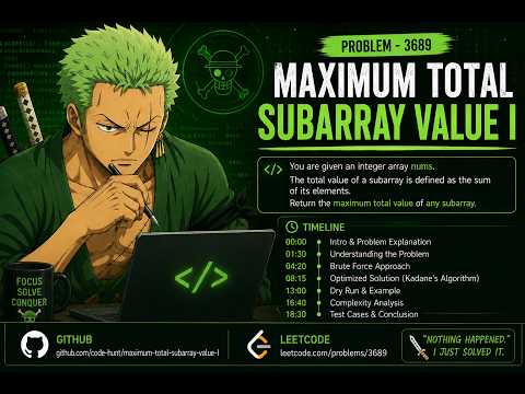 LeetCode 3689: Maximum Total Subarray Value I | Explained with C++