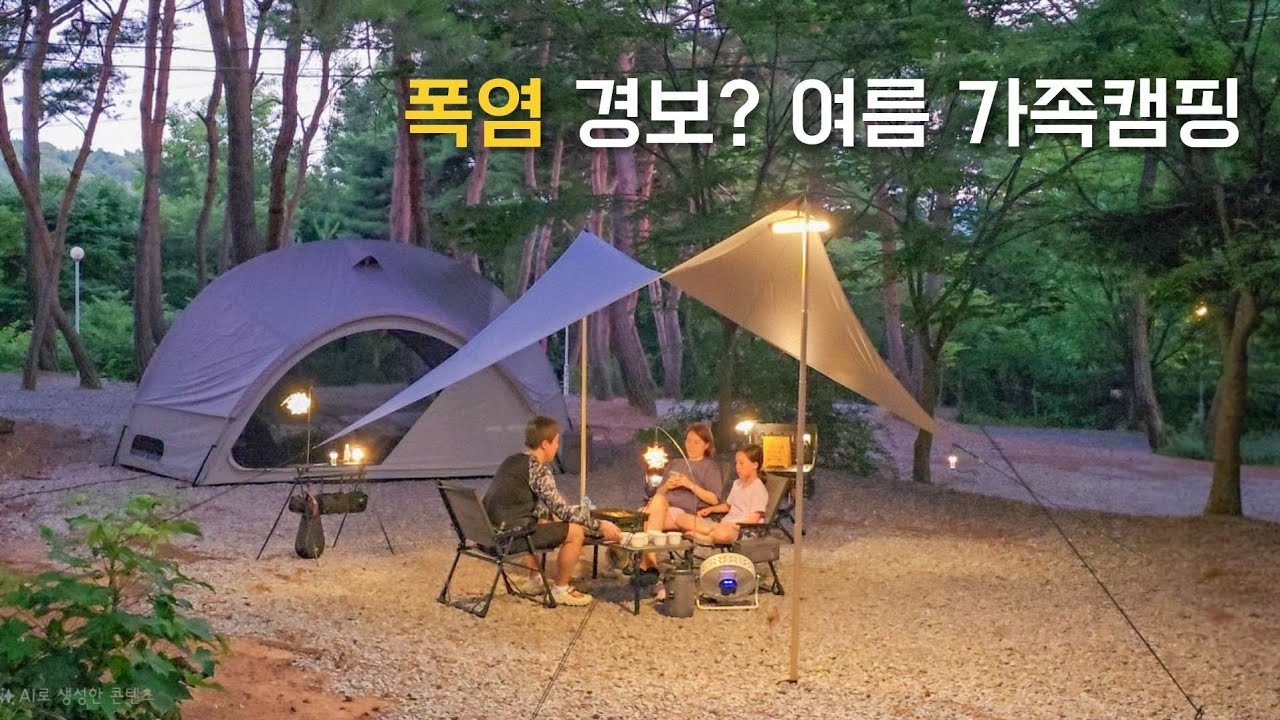 최고온도 36도 여름 가족캠핑 / 오루투스S TC / 힙노타이즈 윙타프 야외세팅 / 소프트쿨러 추천 / 대형 수영장 캠핑장 / 코지모해 에어매트 / 가족캠핑 브이로그