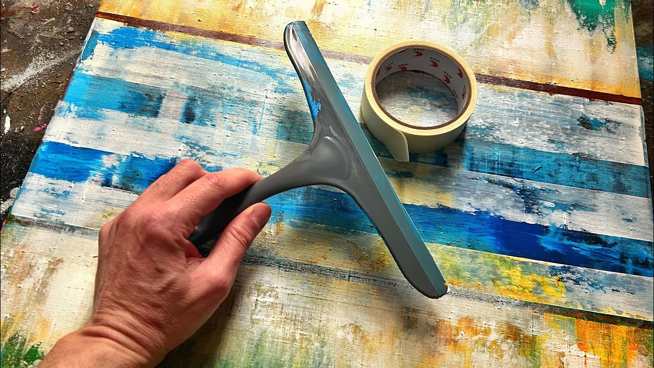 Я создал эту абстрактную картину с помощью кисти, скребка и ракеля – Магия городской текстуры.