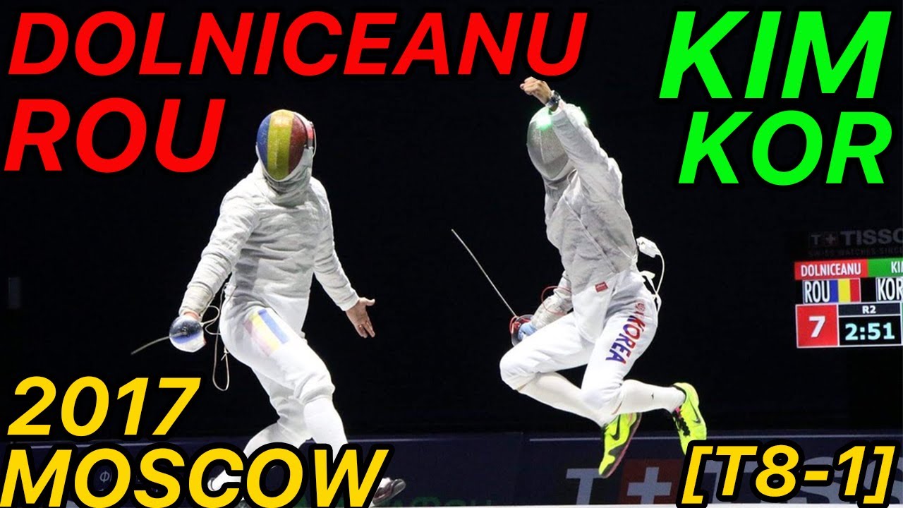 Kim KOR 김정환 v Dolniceanu ROU Mens Sabre Fencing Individual 펜싱 남자 사브르 레 2017 Moscow Grand Prix [T8-1]