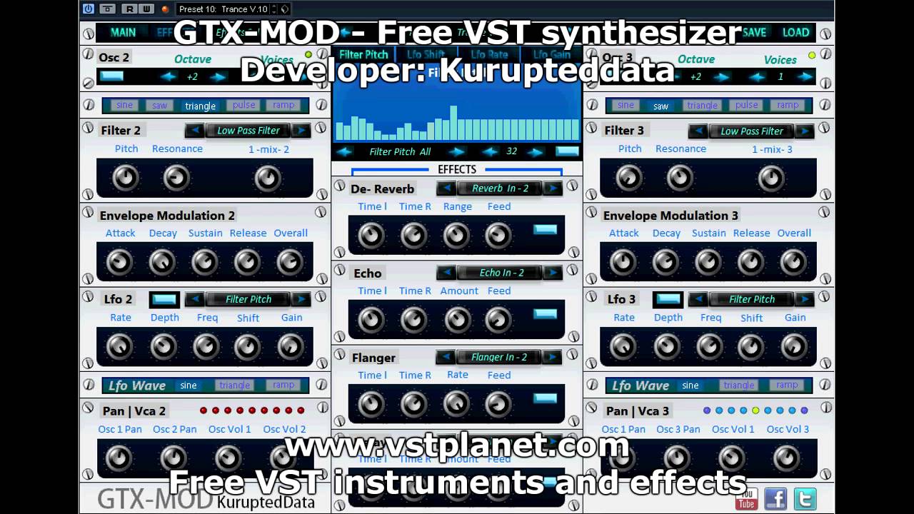 Mod Synth Free VST - GTX MOD synth - vstplanet.com - YouTube