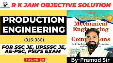 R k jain Production engineering mcq| Rk jain Mechanical objective solution|Production technology mcq
