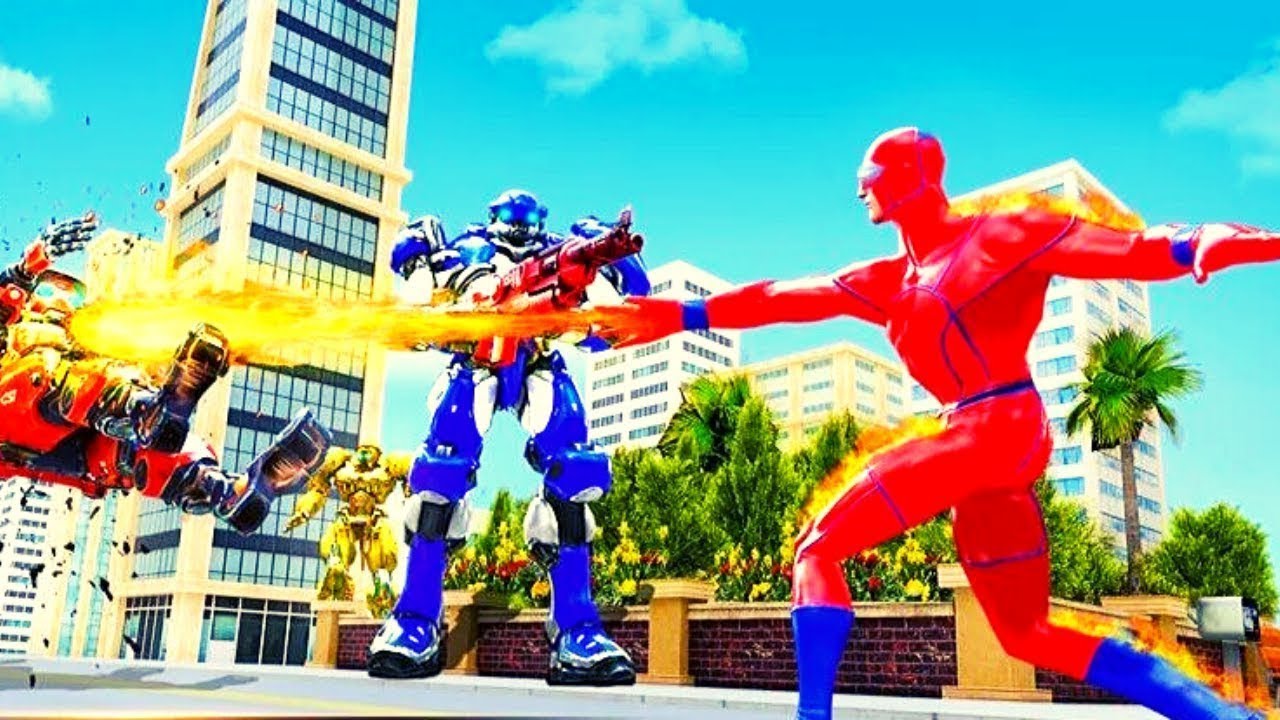 GRAND FIRE ROBOT HERO FIGHTING: FLYING ROBOT GAMES - Best Gameplay