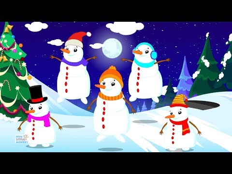 Five Little Snowman Christmas Carol | Christmas Nursery Rhymes | Xmas Rhyme For Babies