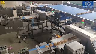 Automatic Cake/Cupcake/Bread Feeding and Packaging Line, speed 30-250 bags/min.