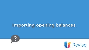 Importing opening balances