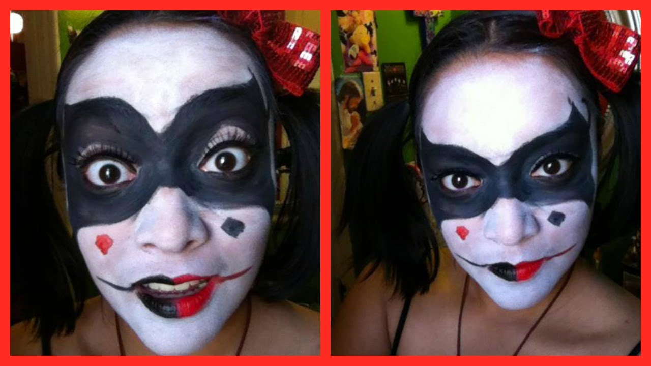 Harley Quinn Makeup Face Paint Tutorial YouTube