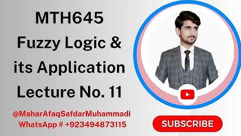 MTH645 - Fuzzy Logic & its Applications | Short Lecture No. 11 | Mahar Afaq Safdar Muhammadi