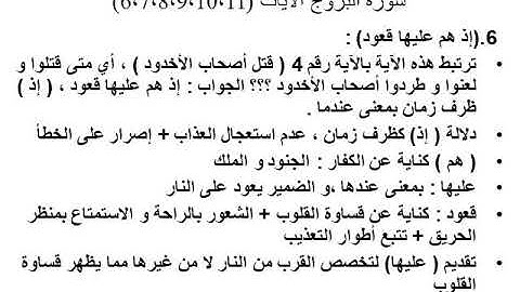 سورة البروج الآيات 6،7،8،9،10،11؟؟