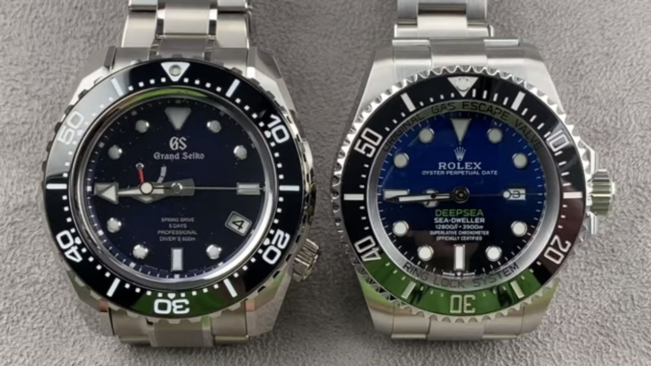 Rolex Deepsea Sea Dweller D-Blue vs Grand Seiko Spring Drive Diver SLGA001:  Rolex vs GRand Seiko - YouTube