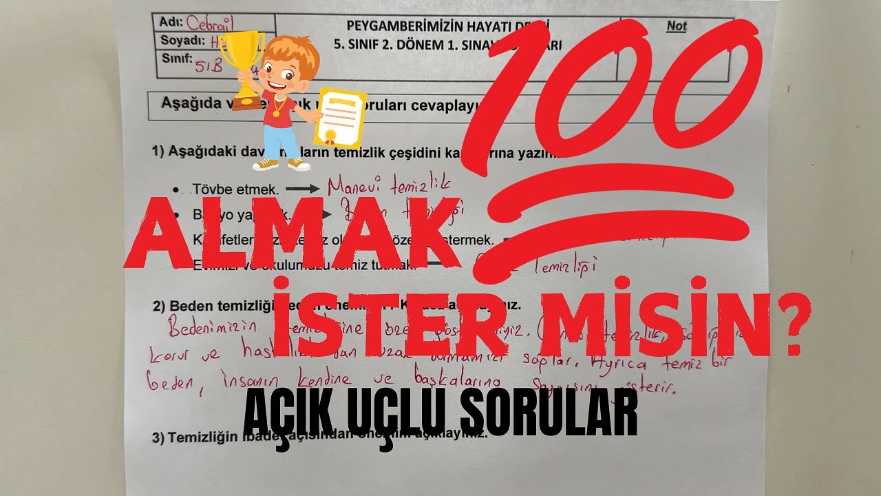 5. Sınıf Peygamberimizin Hayatı 2. Dönem 1. Yazılı