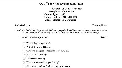 Accountancy Honours Commerce 3rd Semester Question Paper 2021 -- Exam held -- March 2022 / KNU
