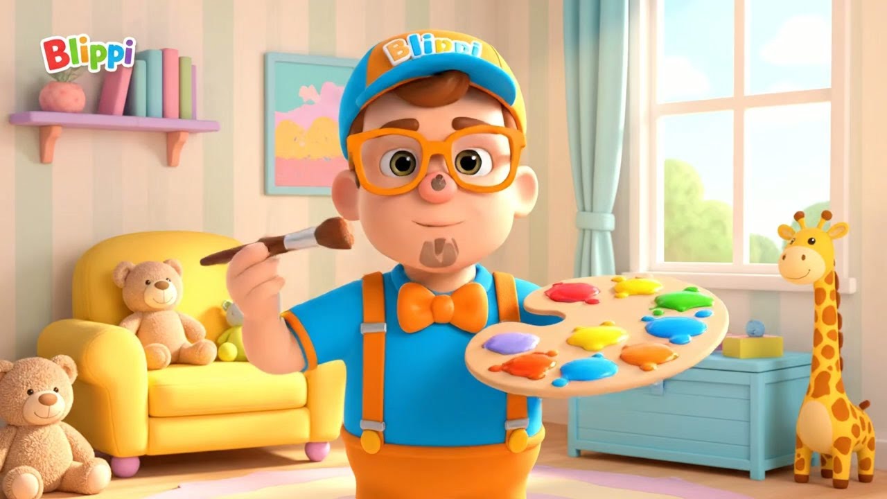 Blippi’s Paintbrush Made a Color Splash | Kids Songs & Nursery Rhymes ...