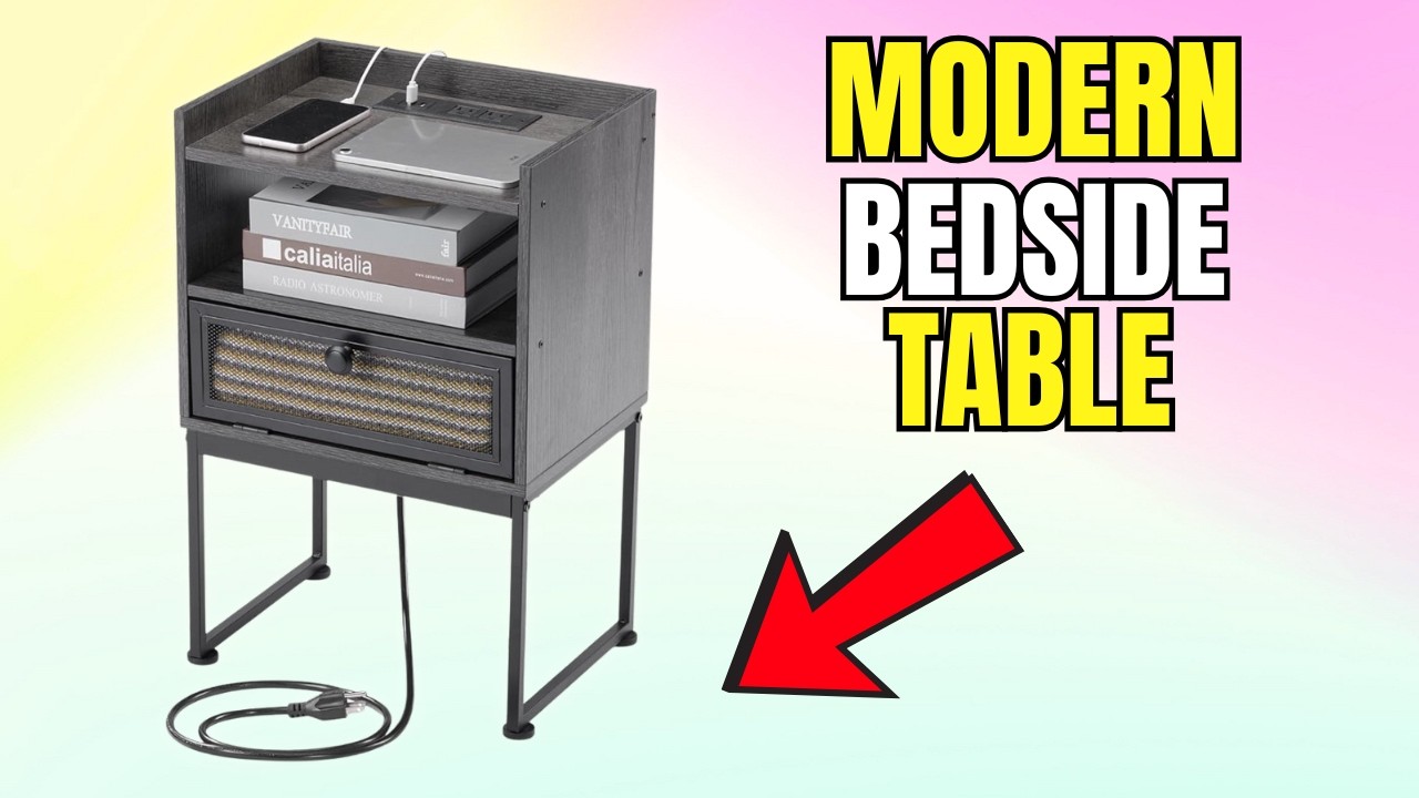 Обзор небольшой прикроватной тумбочки с зарядной станцией | Тумбочка с USB-портом и розеткой