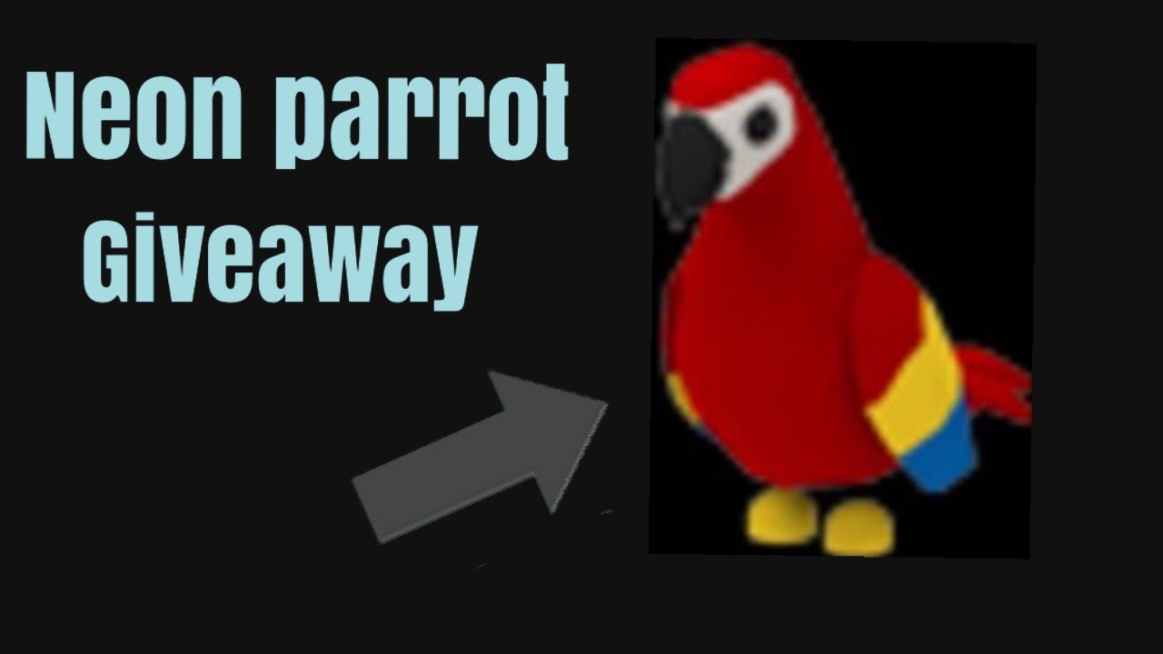 Neon parrot giveaway Adopt me YouTube