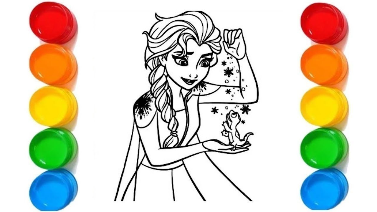 How to Draw Elsa from Frozen | Beautiful Princess Drawing for Kids | Frozen Coloring Pages 